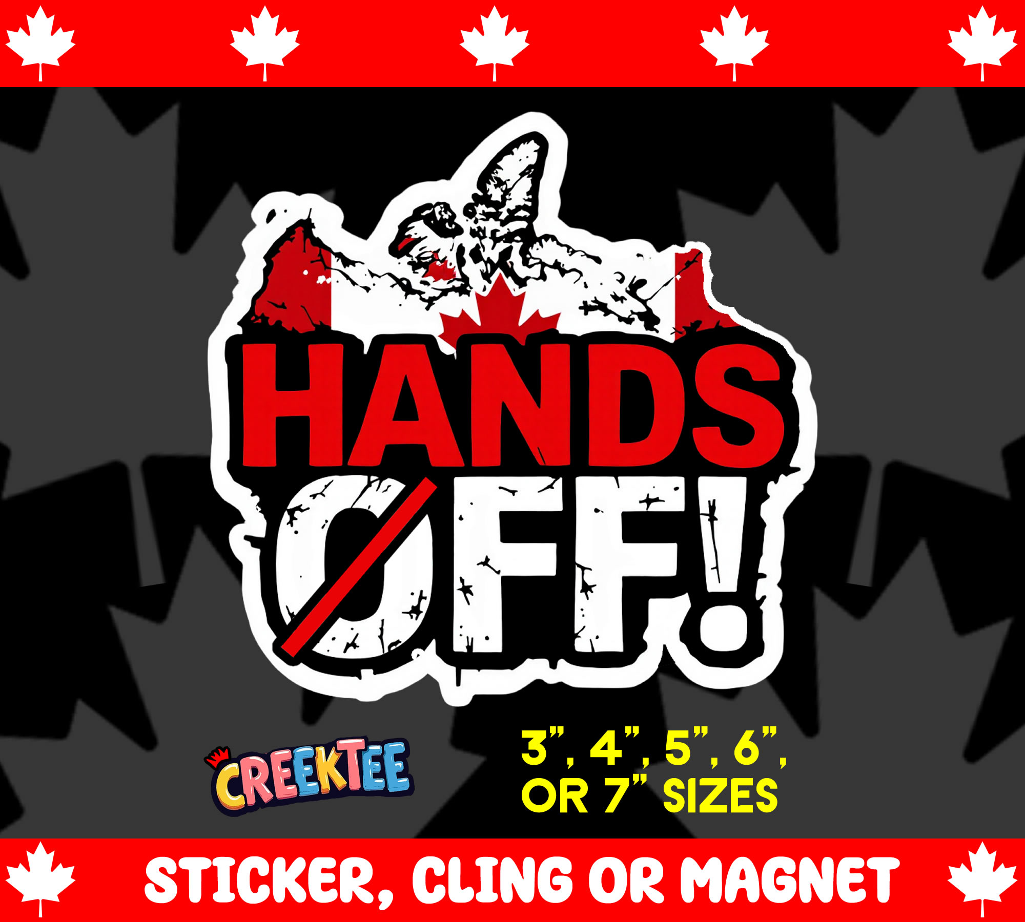 Hands Off  Die Cut Vinyl Sticker  Window Cling or Magnet with Laminate Coating in Various Sizes - Custom Bumper Sticker, Vinyl Sticker, or Magnet