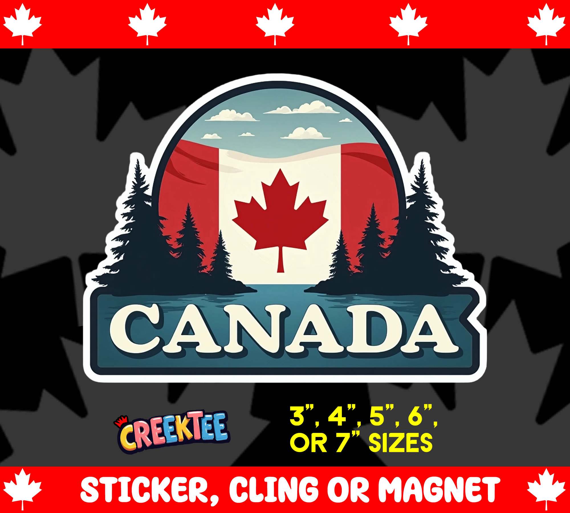 Canada Die Cut Vinyl Sticker  Window Cling or Magnet with Laminate Coating in Various Sizes - Custom Bumper Sticker, Vinyl Sticker, or Magnet