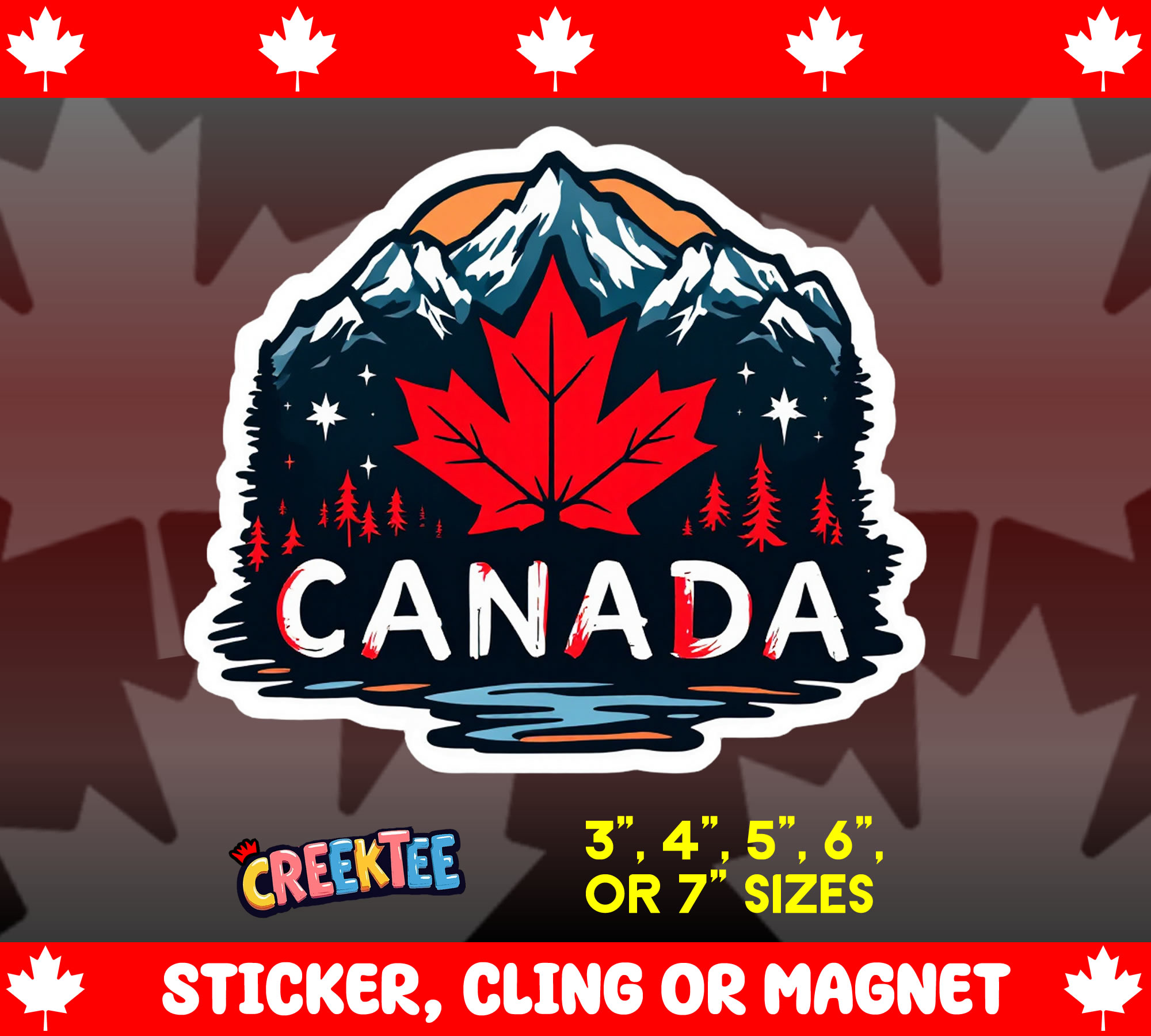 Canada Die Cut Vinyl Sticker  Window Cling or Magnet with Laminate Coating in Various Sizes - Custom Bumper Sticker, Vinyl Sticker, or Magnet