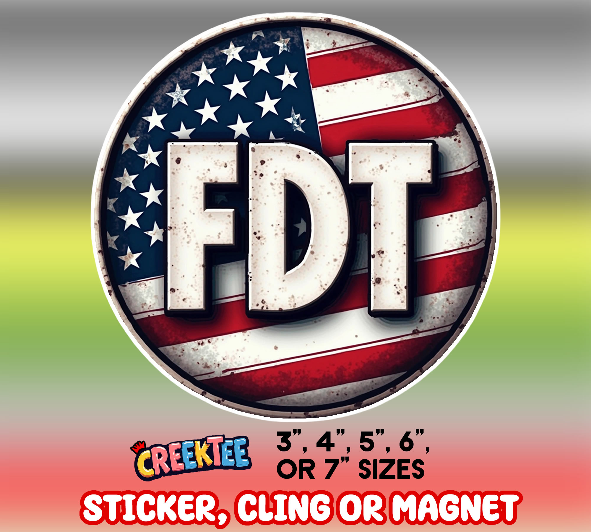 FDT Die Cut Vinyl Sticker  Window Cling or Magnet with Laminate Coating in Various Sizes - Custom Bumper Sticker, Vinyl Sticker, or Magnet