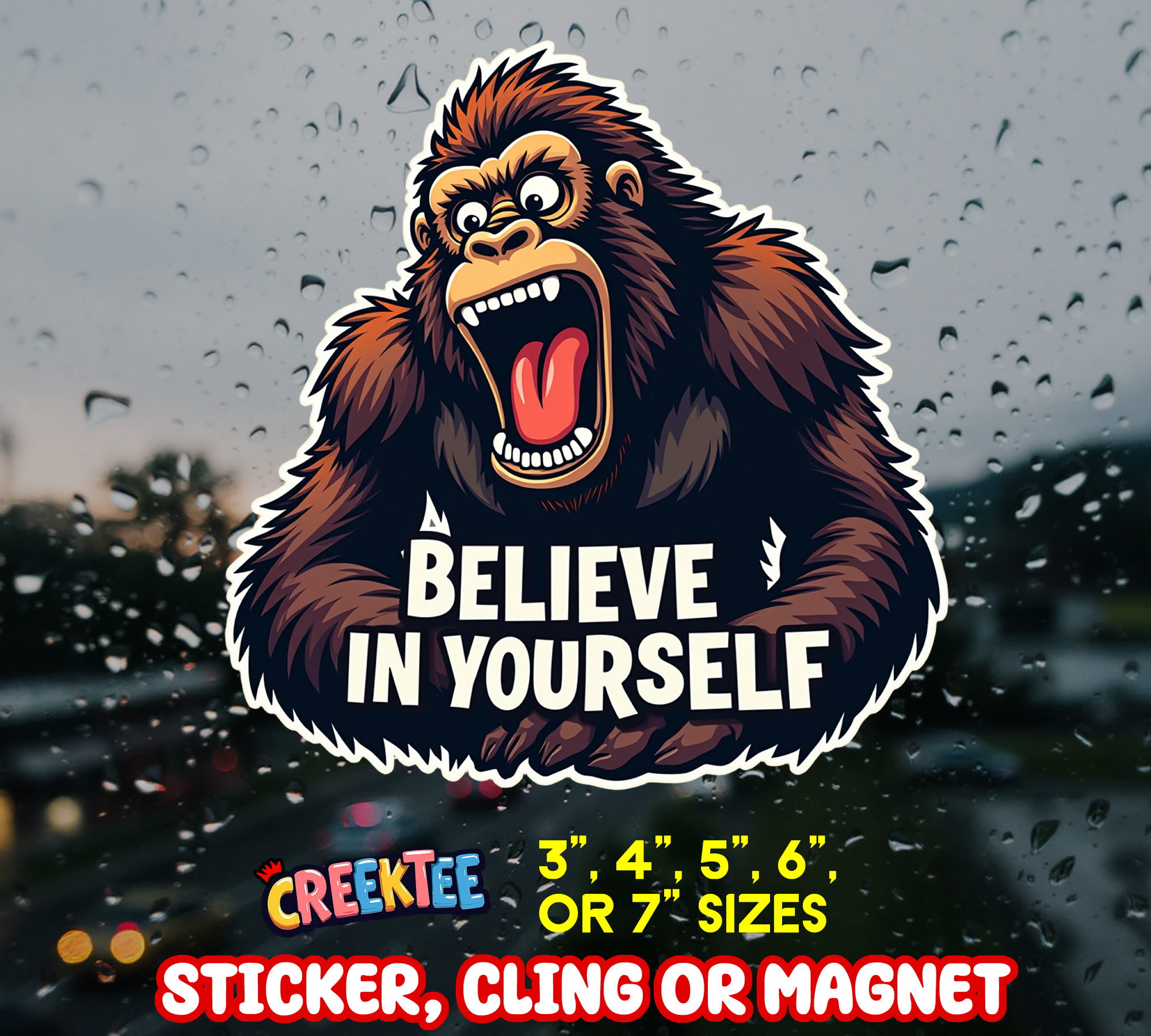 Believe in Yourself Die Cut Vinyl Sticker  Window Cling or Magnet with Laminate Coating in Various Sizes - Custom Bumper Sticker, Vinyl Sticker, or Magnet