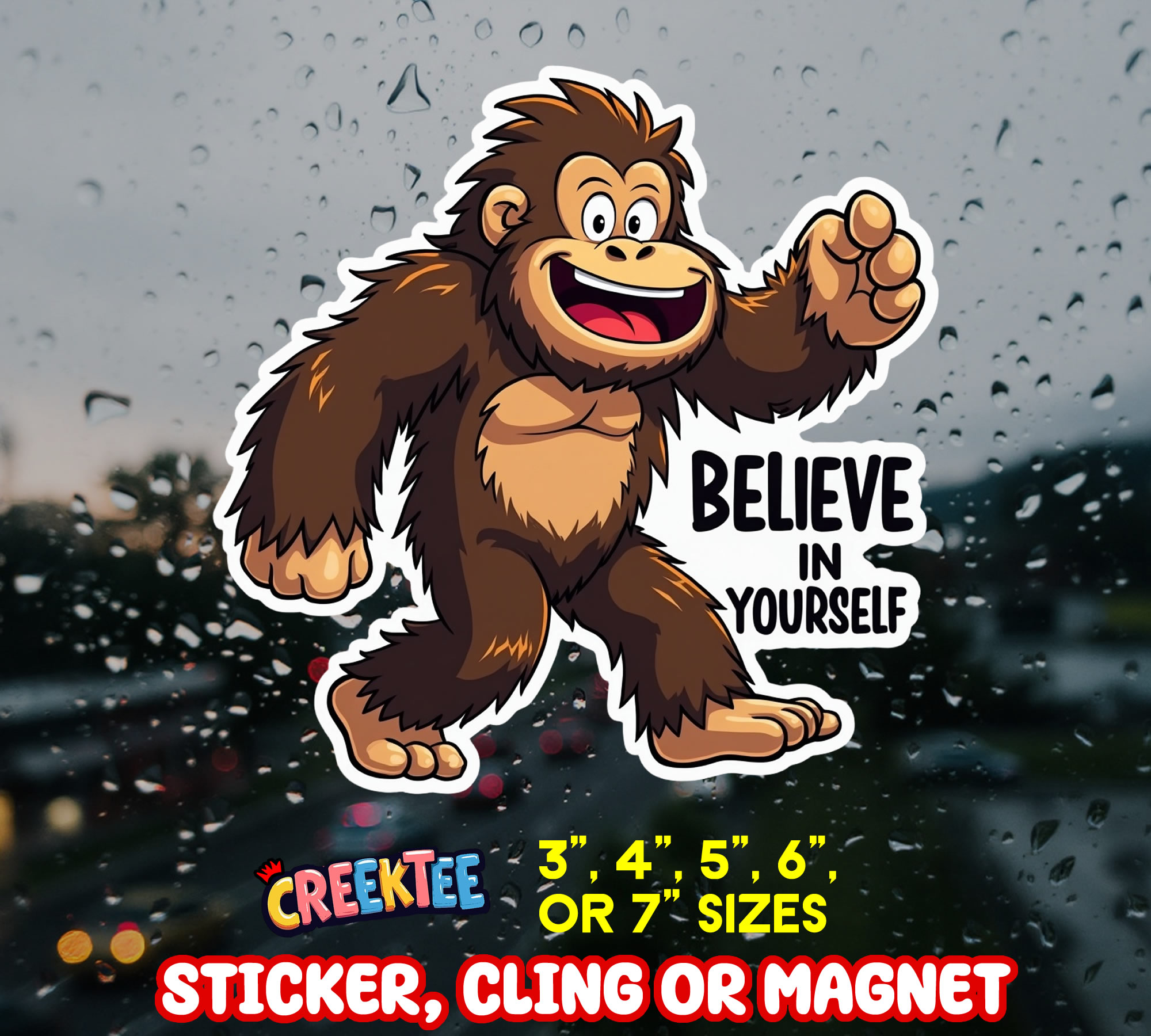 Believe in Yourself Die Cut Vinyl Sticker  Window Cling or Magnet with Laminate Coating in Various Sizes - Custom Bumper Sticker, Vinyl Sticker, or Magnet