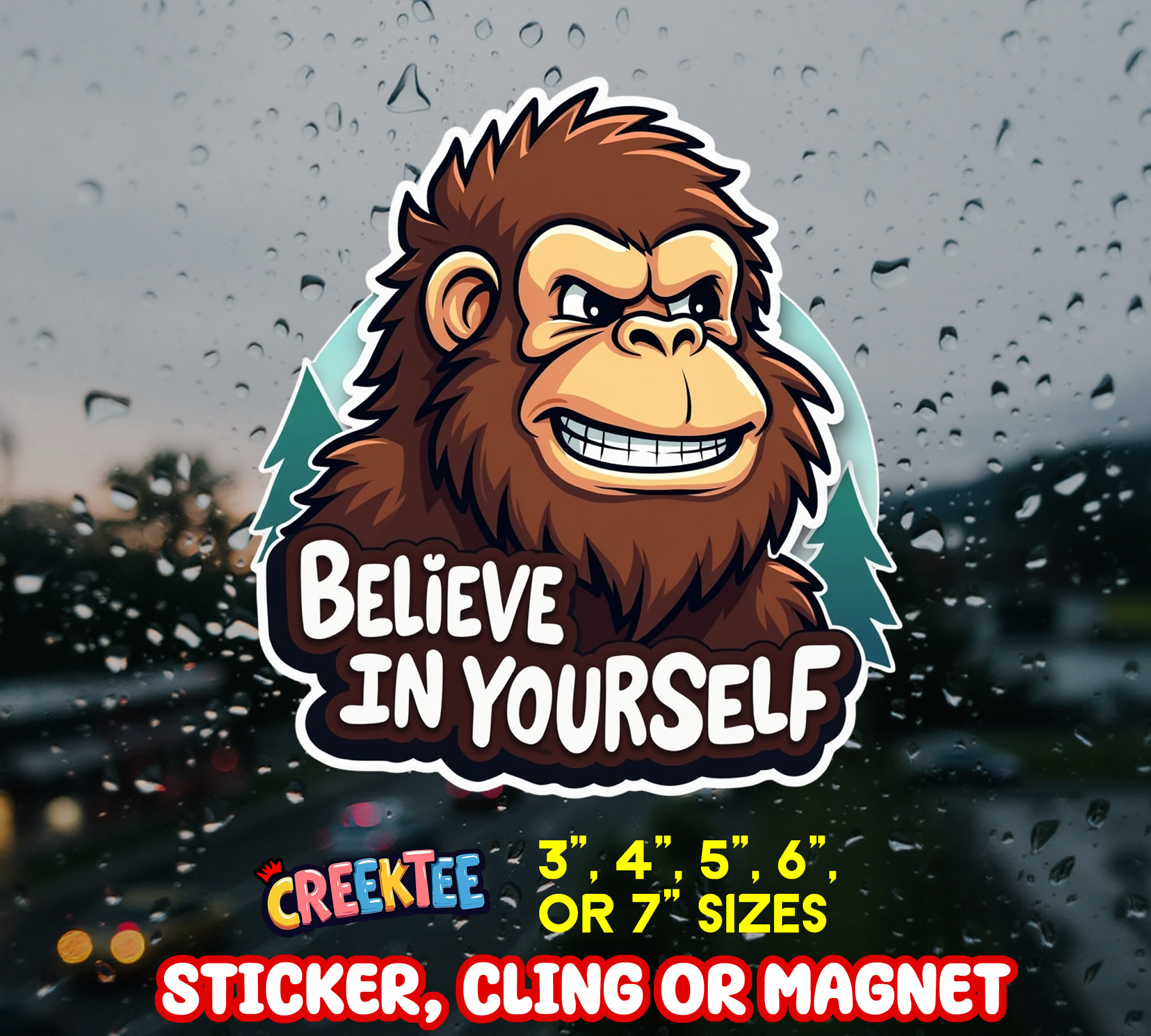 Believe in Yourself Die Cut Vinyl Sticker  Window Cling or Magnet with Laminate Coating in Various Sizes - Custom Bumper Sticker, Vinyl Sticker, or Magnet