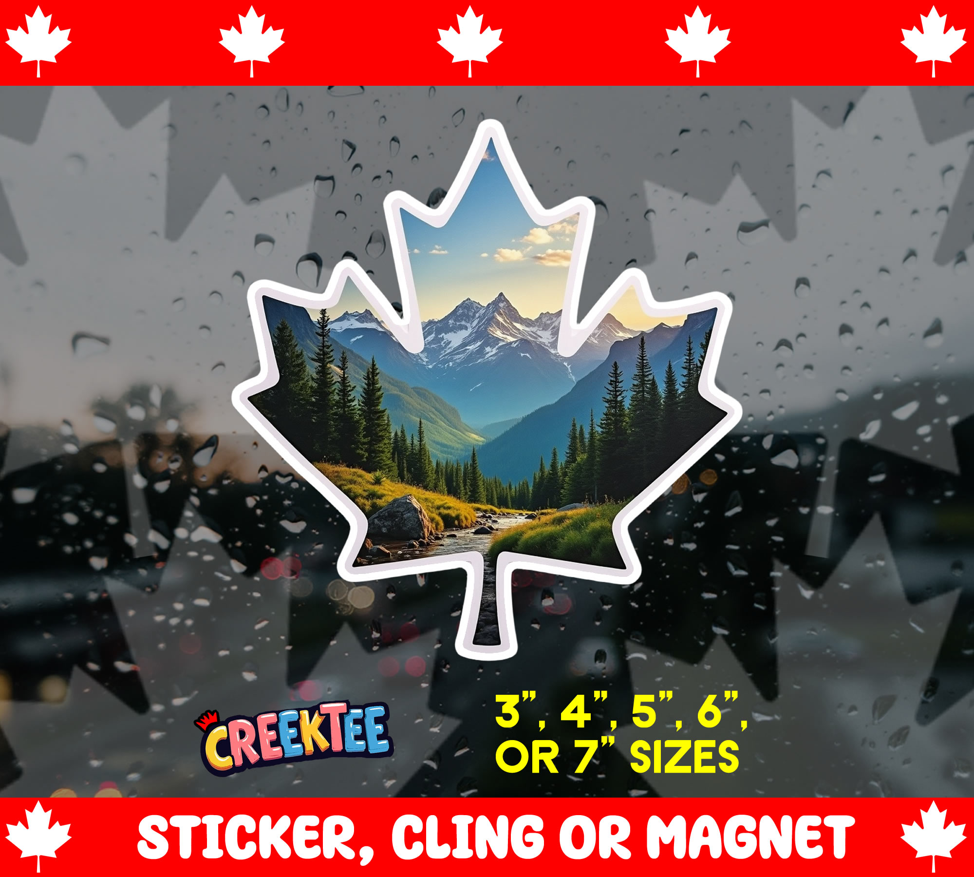 Canada Die Cut Vinyl Sticker  Window Cling or Magnet with Laminate Coating in Various Sizes - Custom Bumper Sticker, Vinyl Sticker, or Magnet