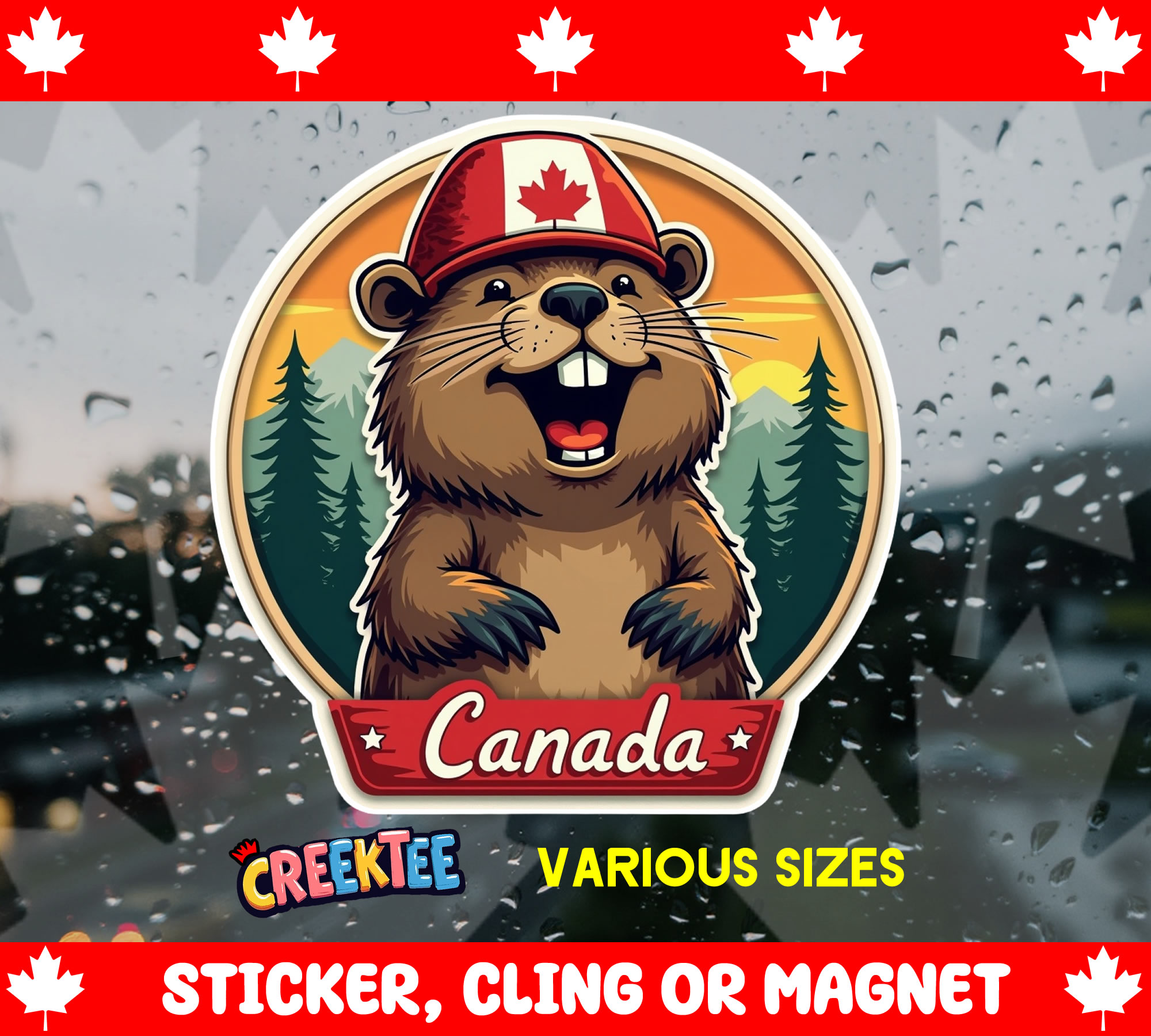 Canada Die Cut Vinyl Sticker  Window Cling or Magnet with Laminate Coating in Various Sizes - Custom Bumper Sticker, Vinyl Sticker, or Magnet