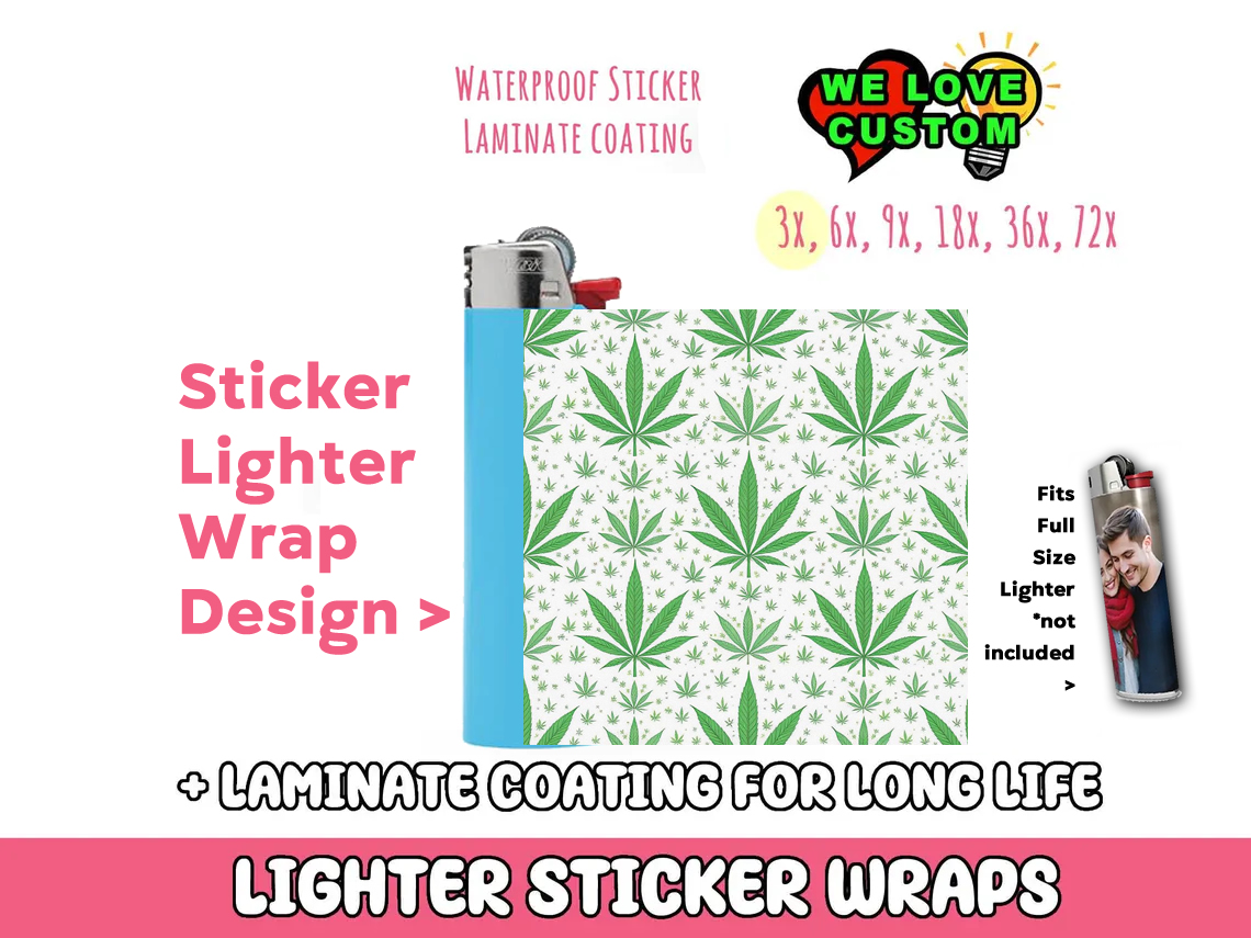 Lighter Wrap Sticker Design Lighter Wraps  Your Custom Photo or Text - Custom Bumper Sticker, Vinyl Sticker, or Magnet