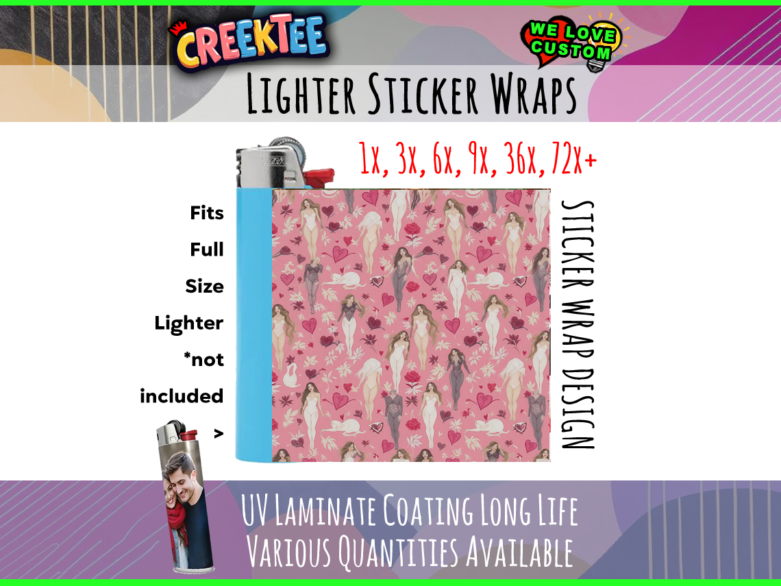 Lighter Wrap Sticker Design Lighter Wraps  Your Custom Photo or Text - Custom Bumper Sticker, Vinyl Sticker, or Magnet