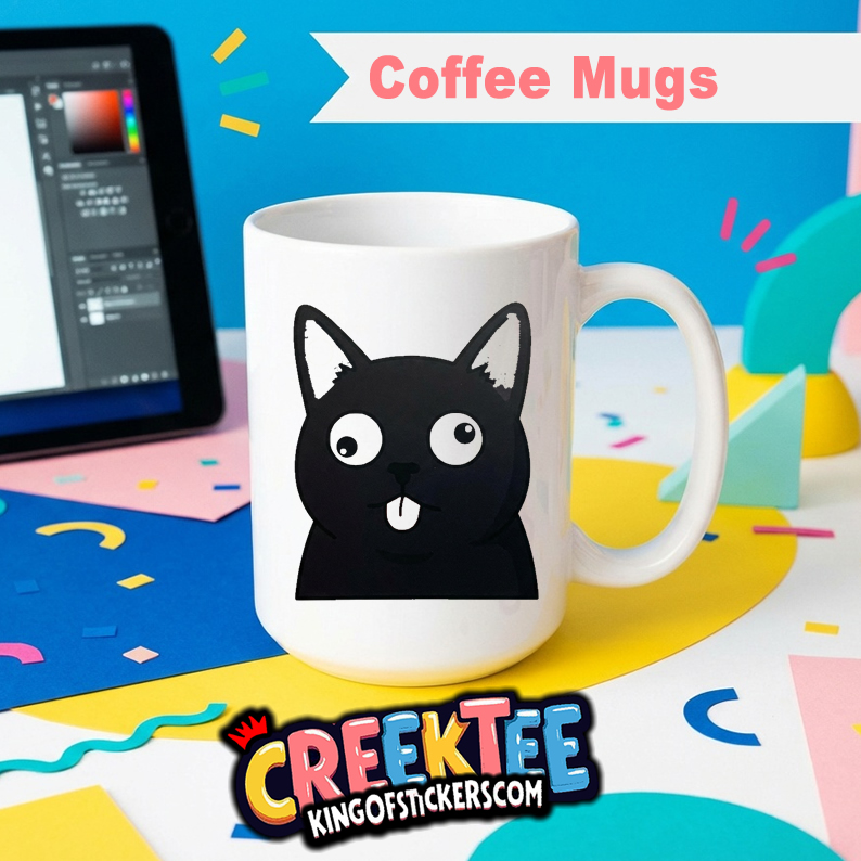 Sassy Cat Coffee Mug In Your Custom Print Color - Custom Bumper Sticker, Vinyl Sticker, or Magnet