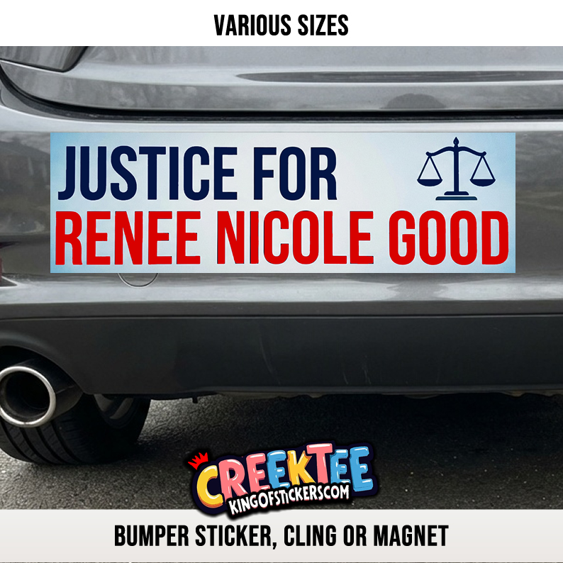 Justice For Renee Nicole Good Vinyl Bumper Sticker  Window Cling or Magnet in UV Laminate Coating and Various Sizes
