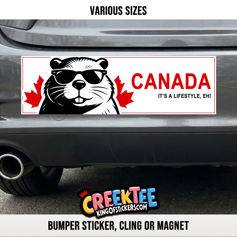 Canada It s A Lifestyle Eh Vinyl Bumper Sticker  Window Cling or Bumper Sticker Magnet in UV Laminate Coating