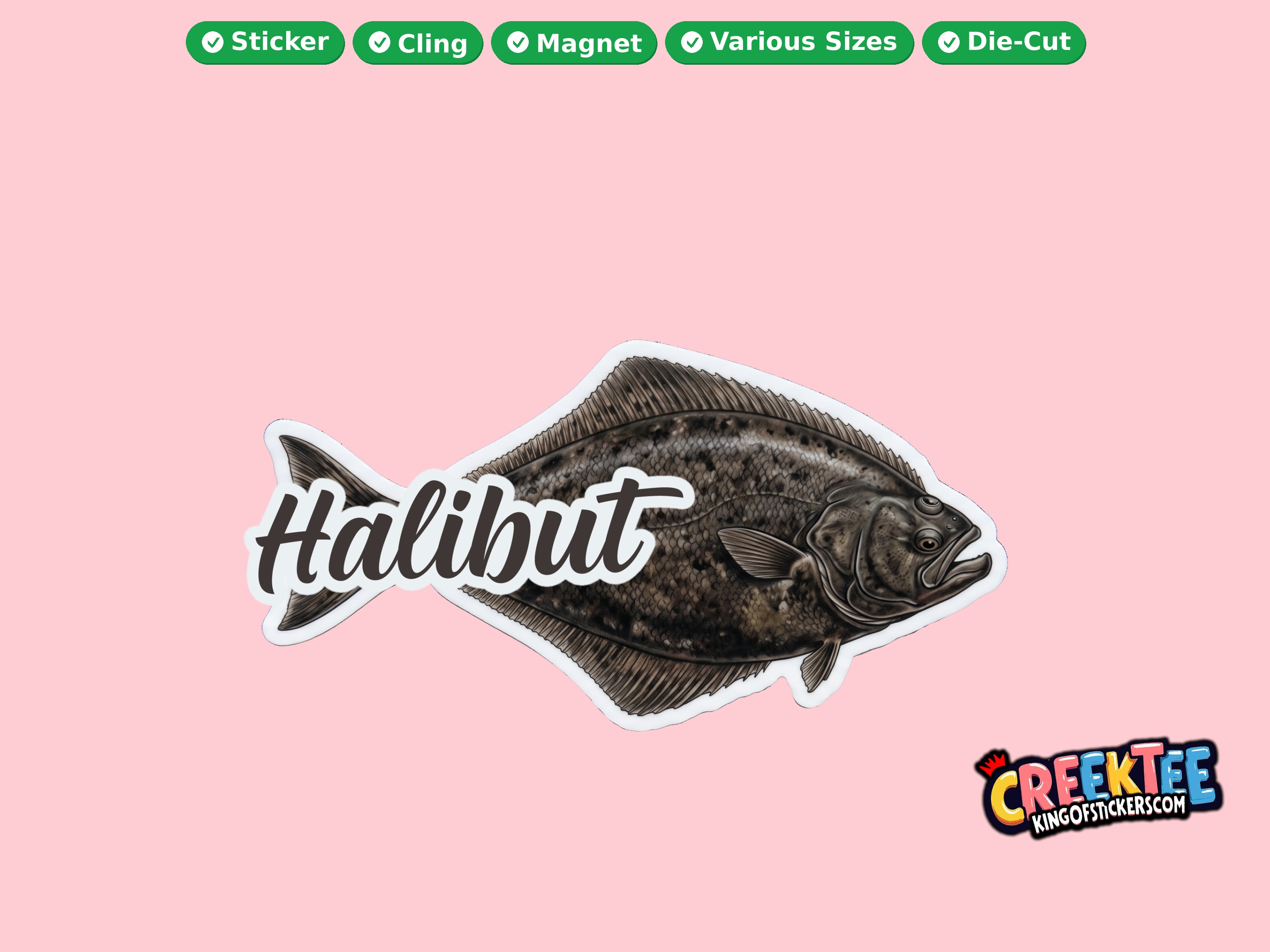 Fish Vinyl Bumper Sticker  Window Cling or Magnet in UV Laminate Coating and Various Sizes