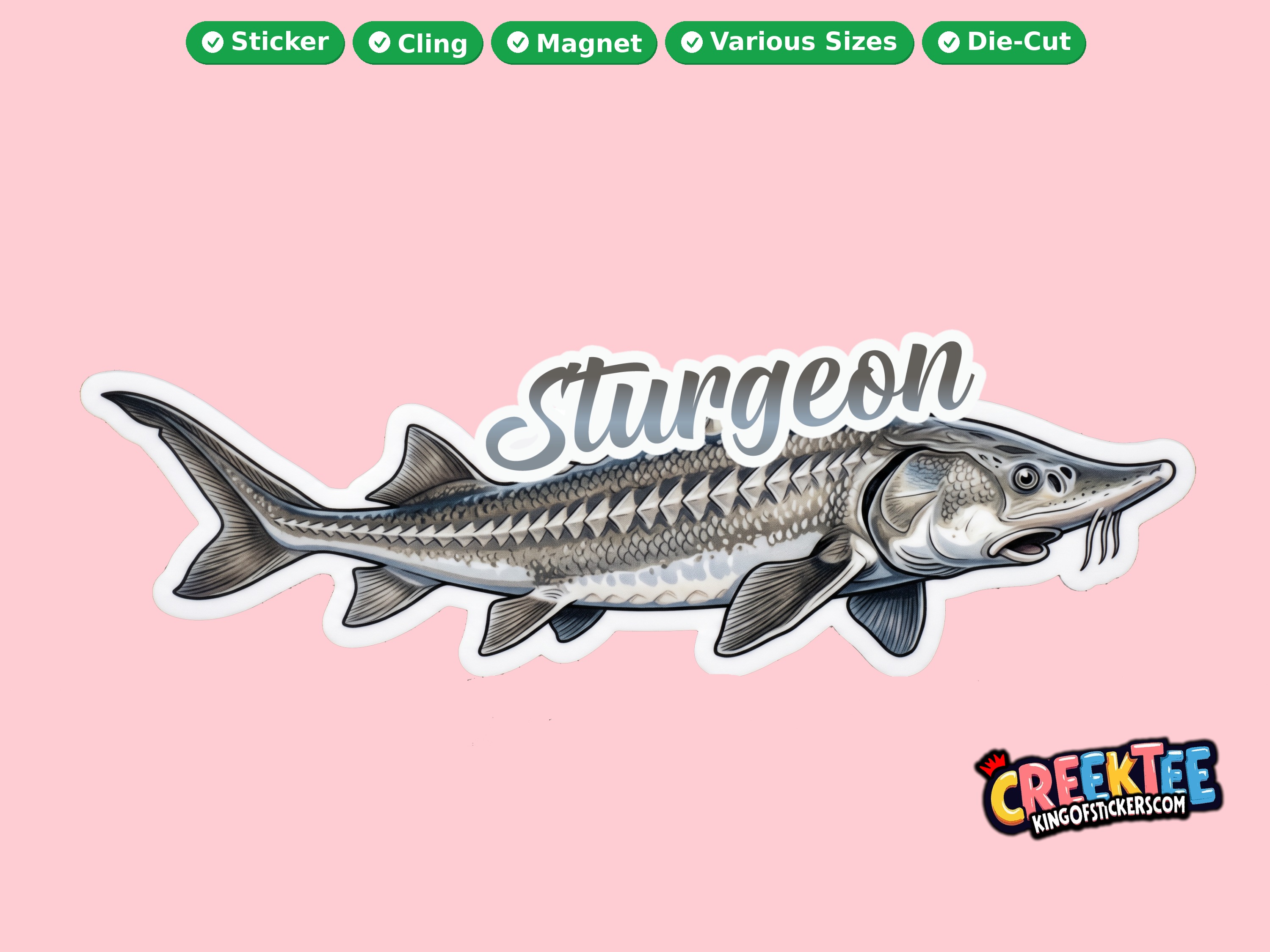 Fish Vinyl Bumper Sticker  Window Cling or Magnet in UV Laminate Coating and Various Sizes