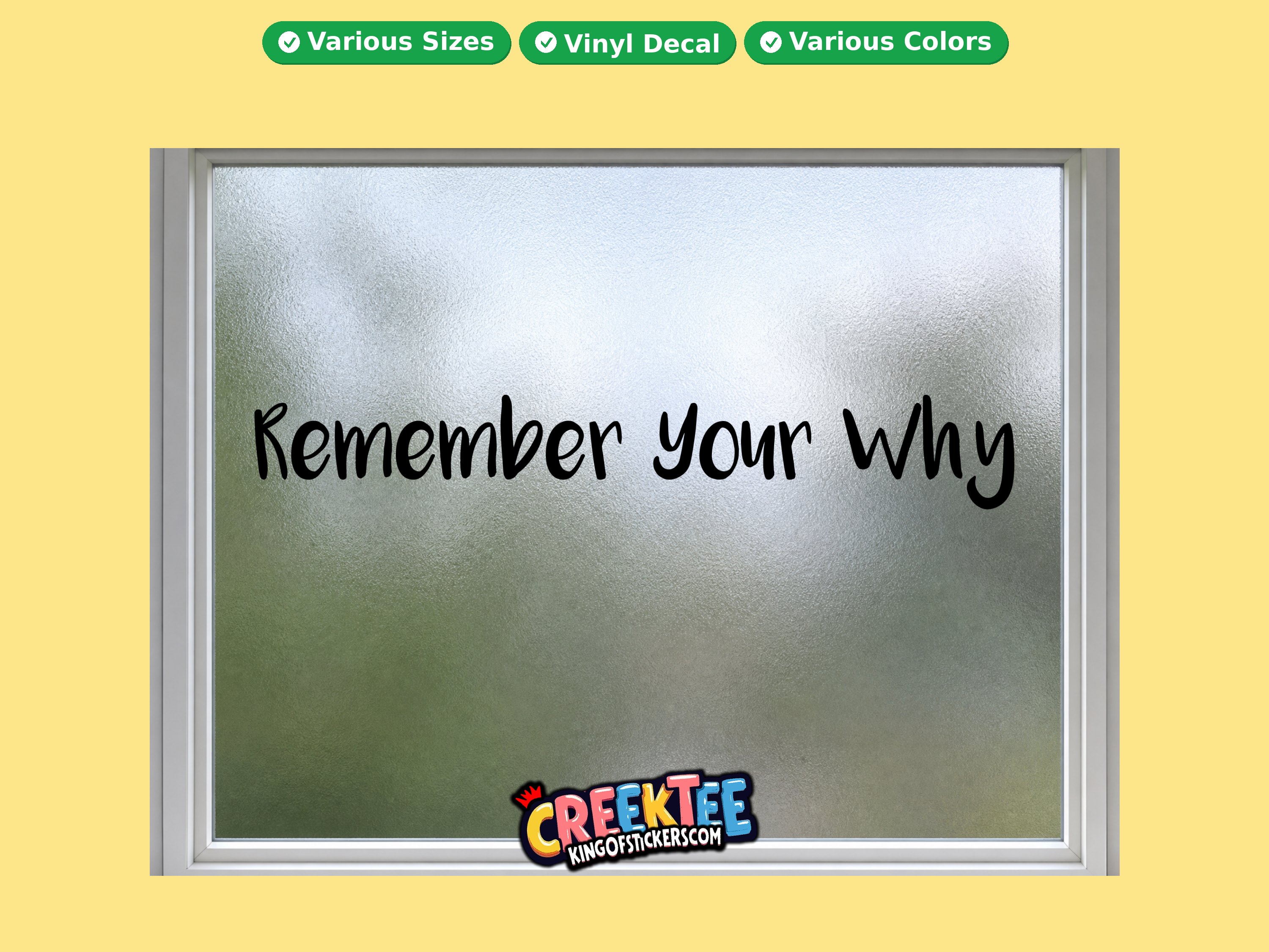 Remember You Why Vinyl Decal In Various Colors  Chrome Colors and Various Sizes