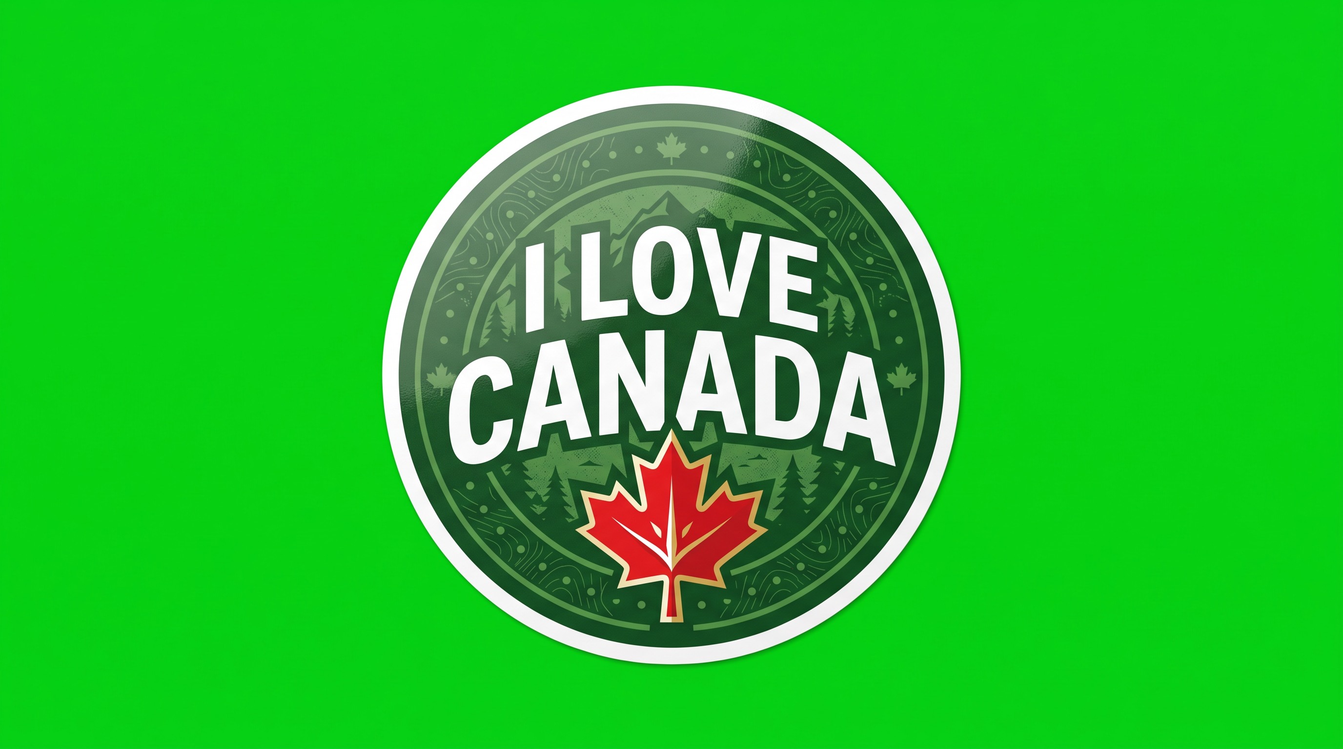 I Love Canada Die Cut Vinyl Sticker  Window Cling or Magnet with Laminate Coating in Various Sizes