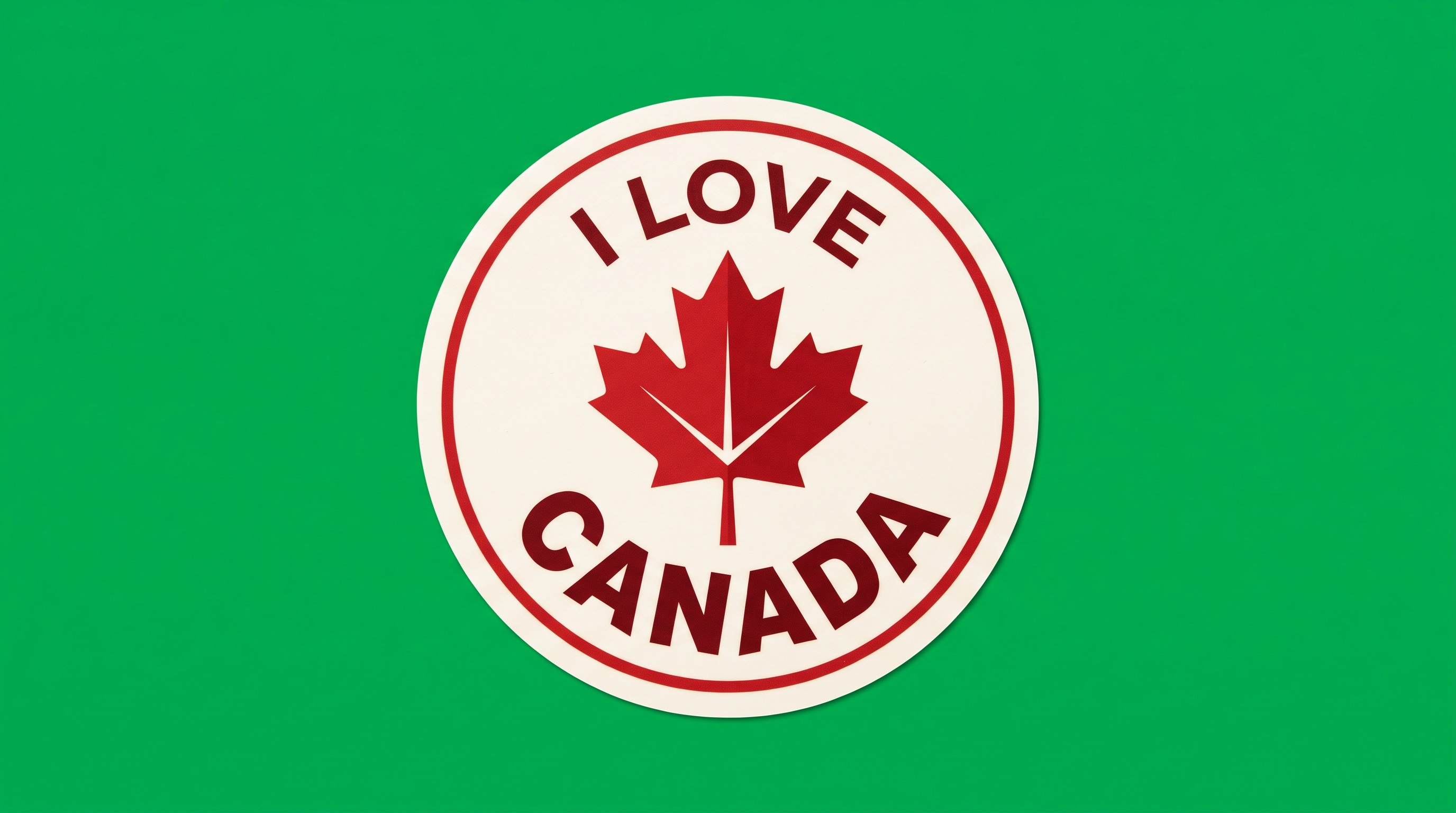 I Love Canada Die Cut Vinyl Sticker  Window Cling or Magnet with Laminate Coating in Various Sizes