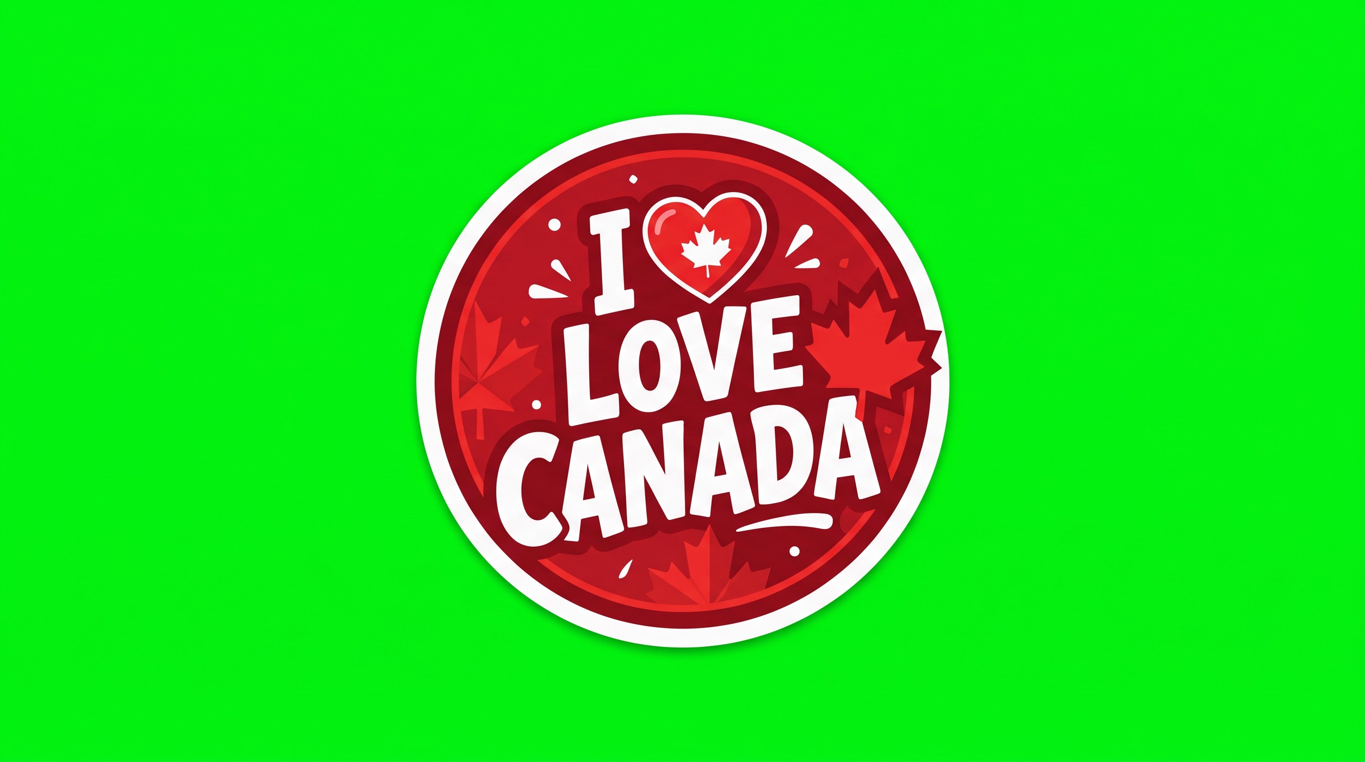 I Love Canada Die Cut Vinyl Sticker  Window Cling or Magnet with Laminate Coating in Various Sizes