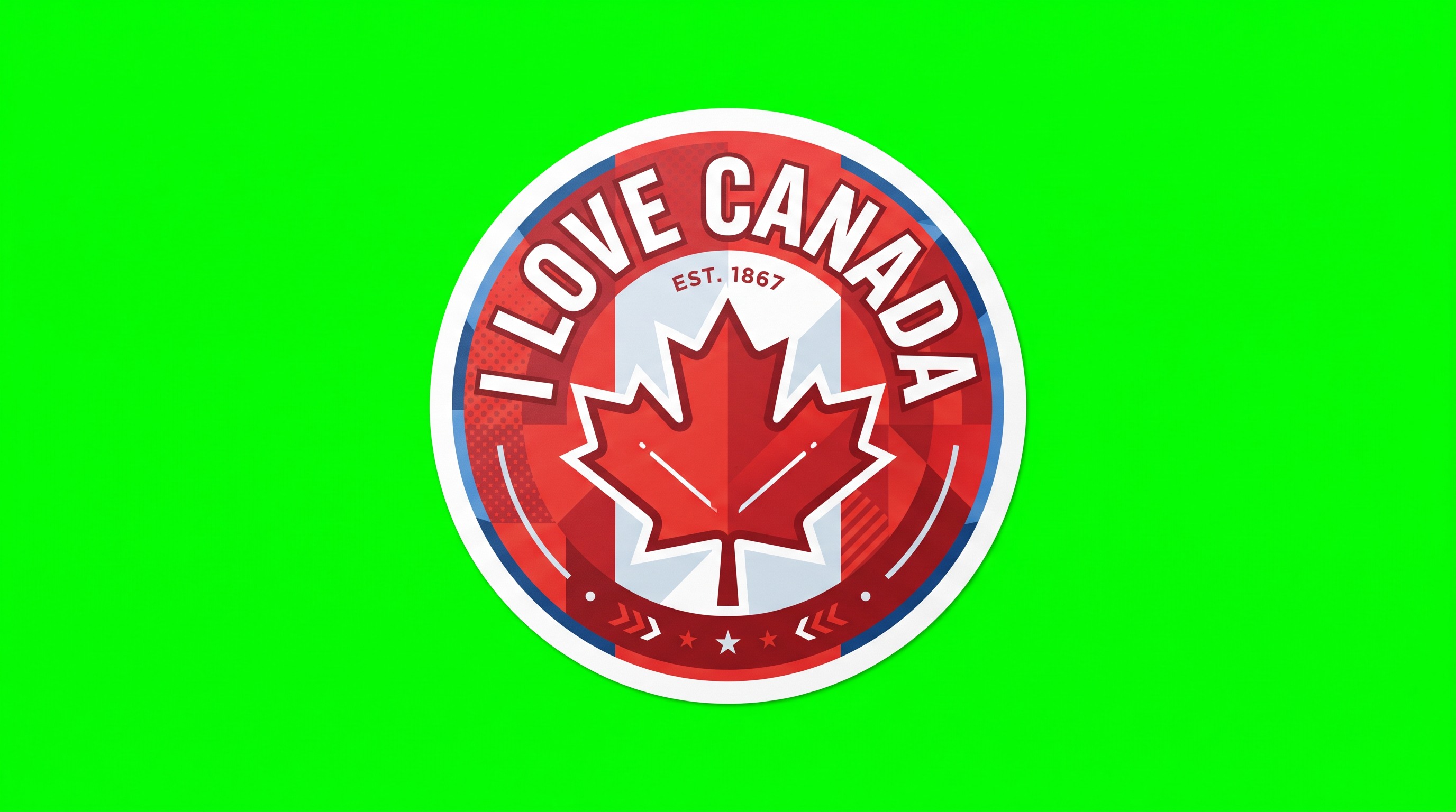 I Love Canada Die Cut Vinyl Sticker  Window Cling or Magnet with Laminate Coating in Various Sizes
