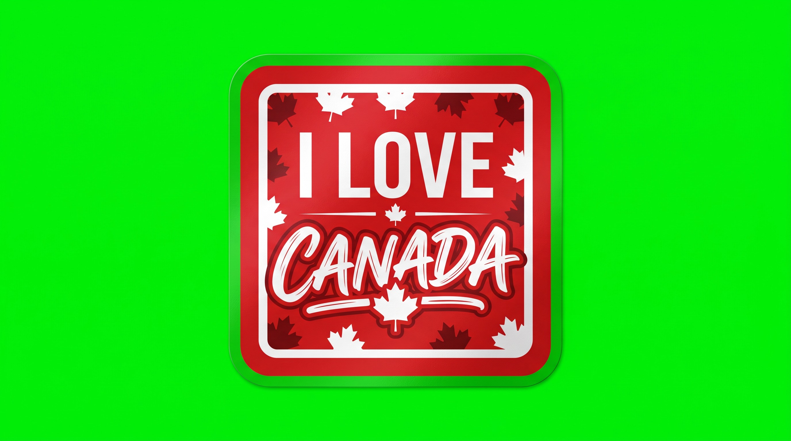 I Love Canada Die Cut Vinyl Sticker  Window Cling or Magnet with Laminate Coating in Various Sizes