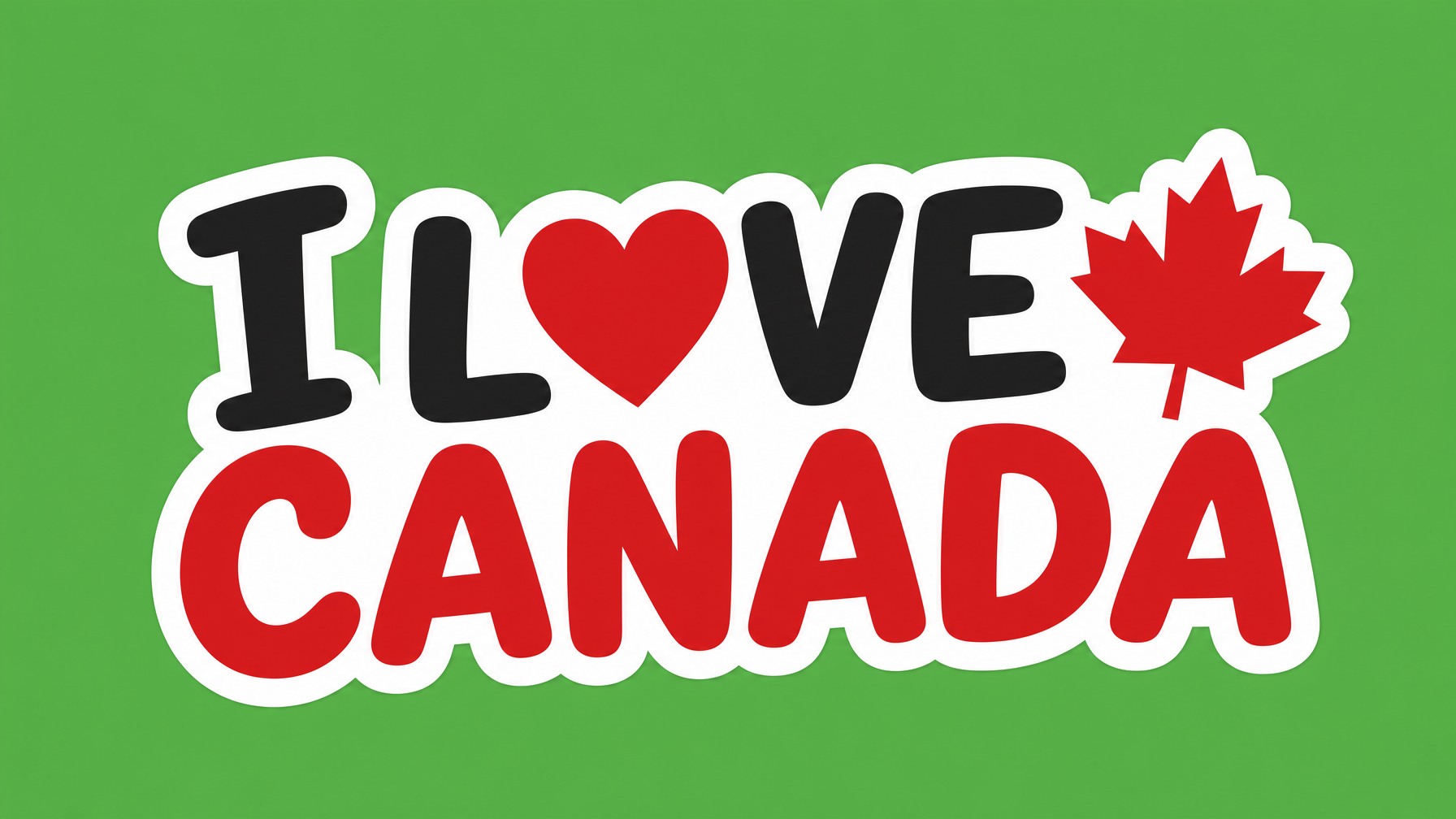 I Love Canada Die Cut Vinyl Sticker  Window Cling or Magnet with Laminate Coating in Various Sizes