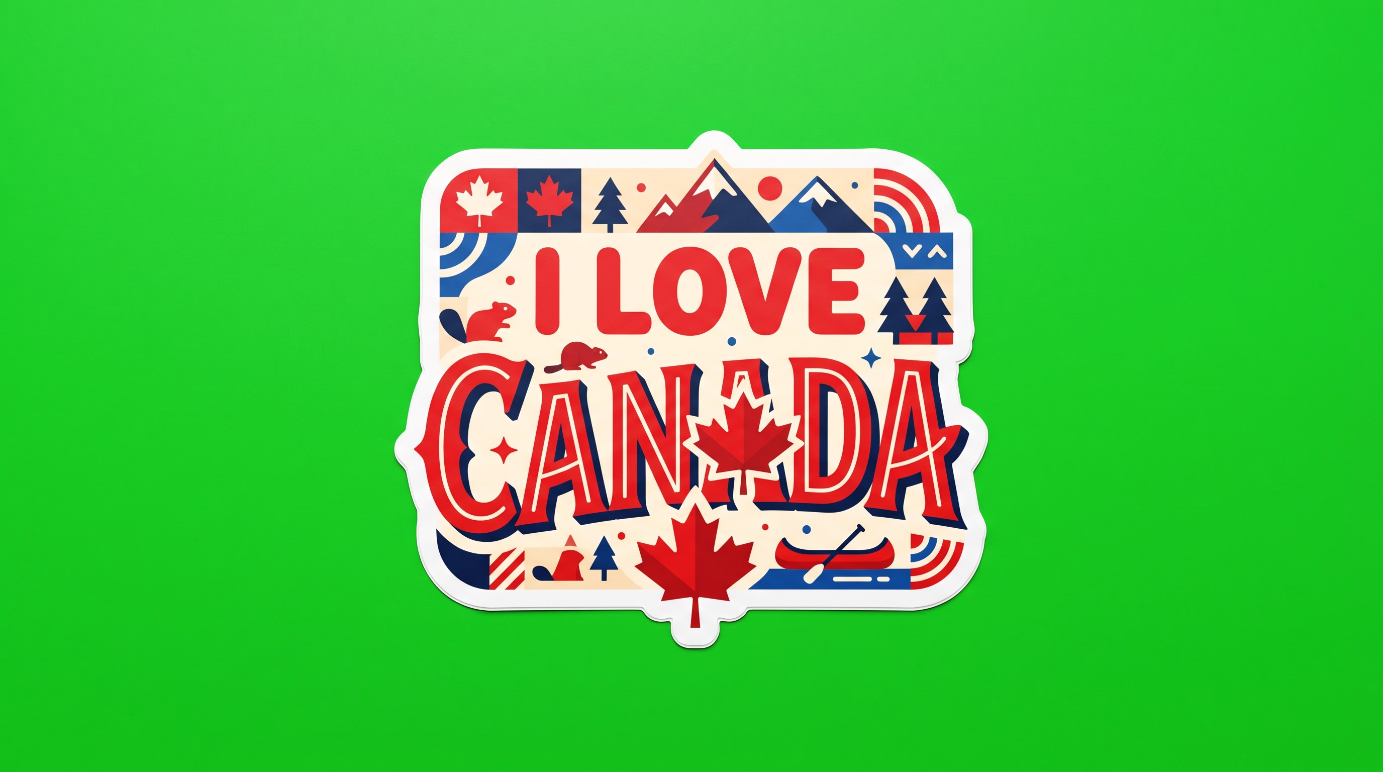 I Love Canada Die Cut Vinyl Sticker  Window Cling or Magnet with Laminate Coating in Various Sizes