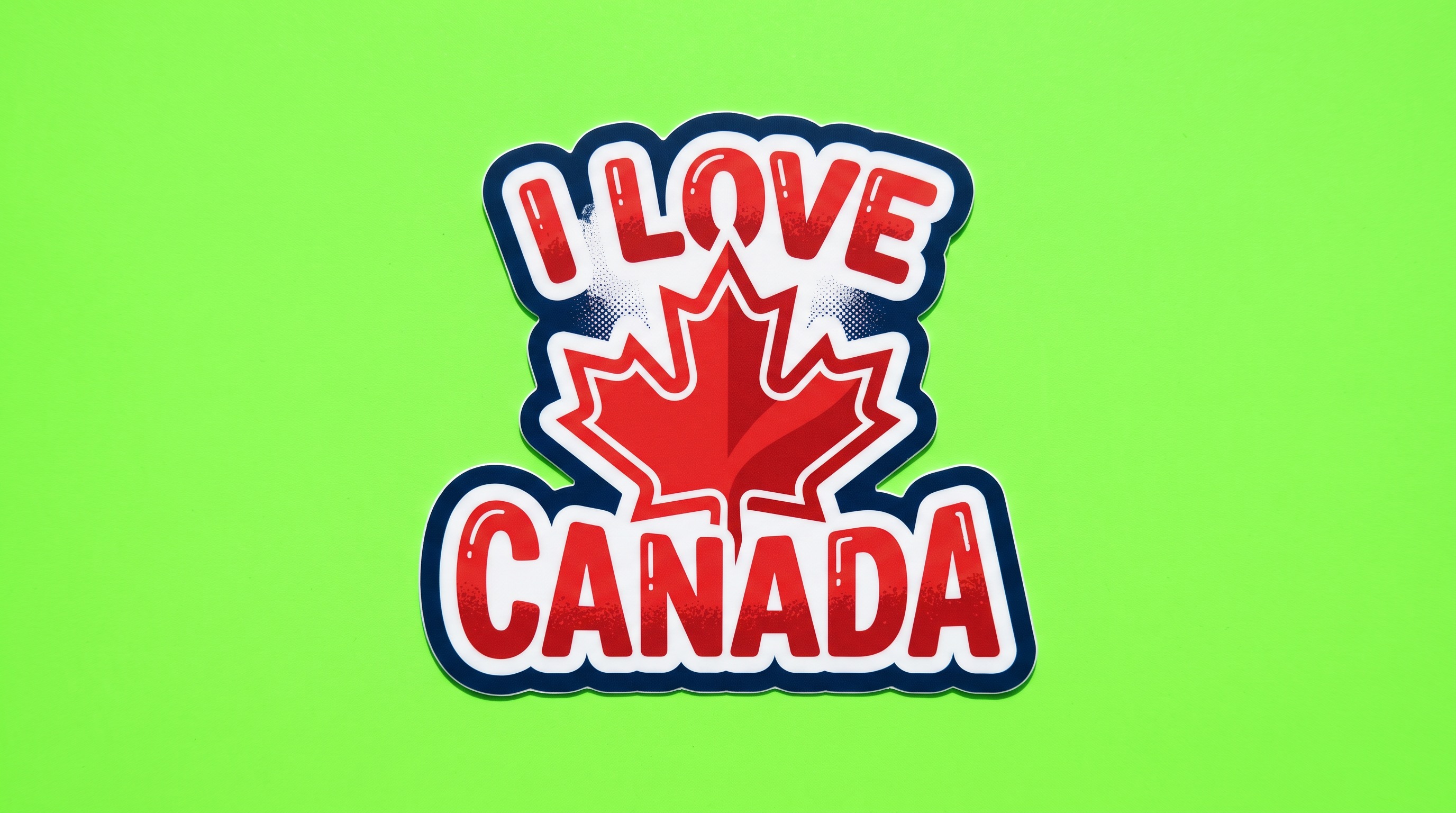 I Love Canada Die Cut Vinyl Sticker  Window Cling or Magnet with Laminate Coating in Various Sizes