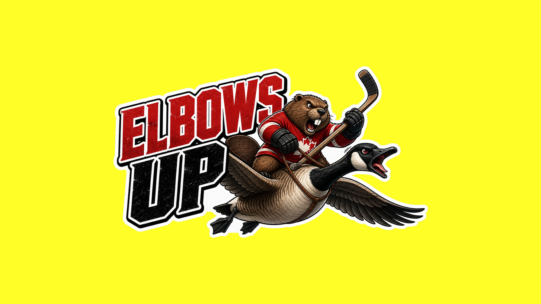 Elbows Up Canada Vinyl Bumper Sticker  Window Cling or Bumper Sticker Magnet in UV Laminate Coating