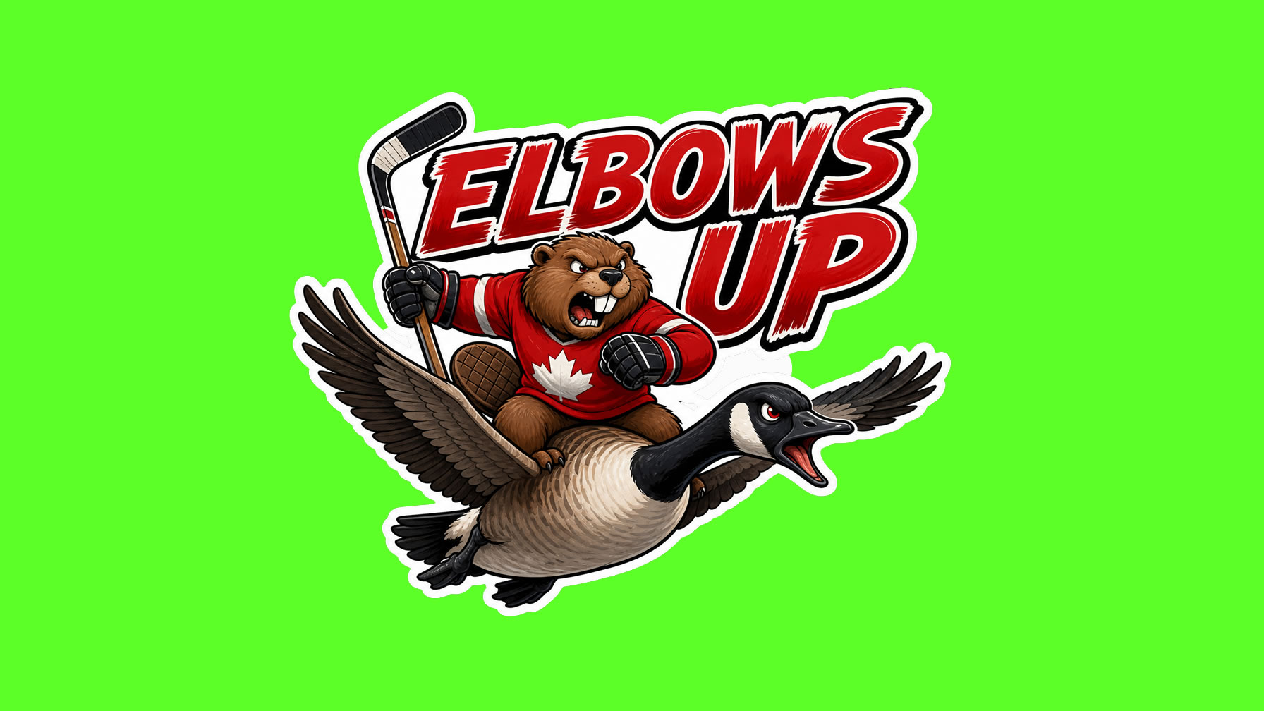 Elbows Up Canada Vinyl Bumper Sticker  Window Cling or Bumper Sticker Magnet in UV Laminate Coating