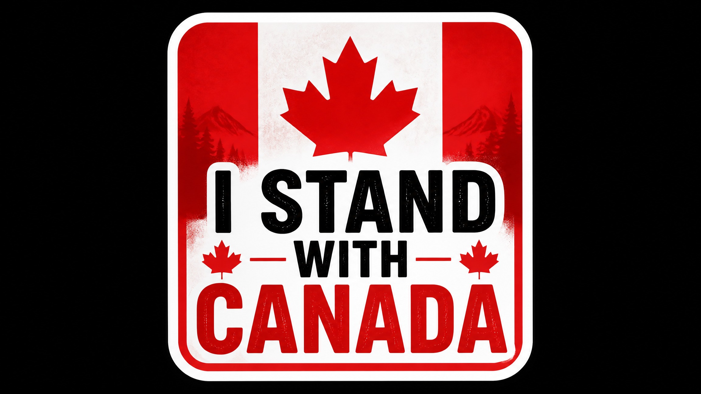 I Stand With CANADA Vinyl Bumper Sticker  Window Cling or Bumper Sticker Magnet in UV Laminate Coating