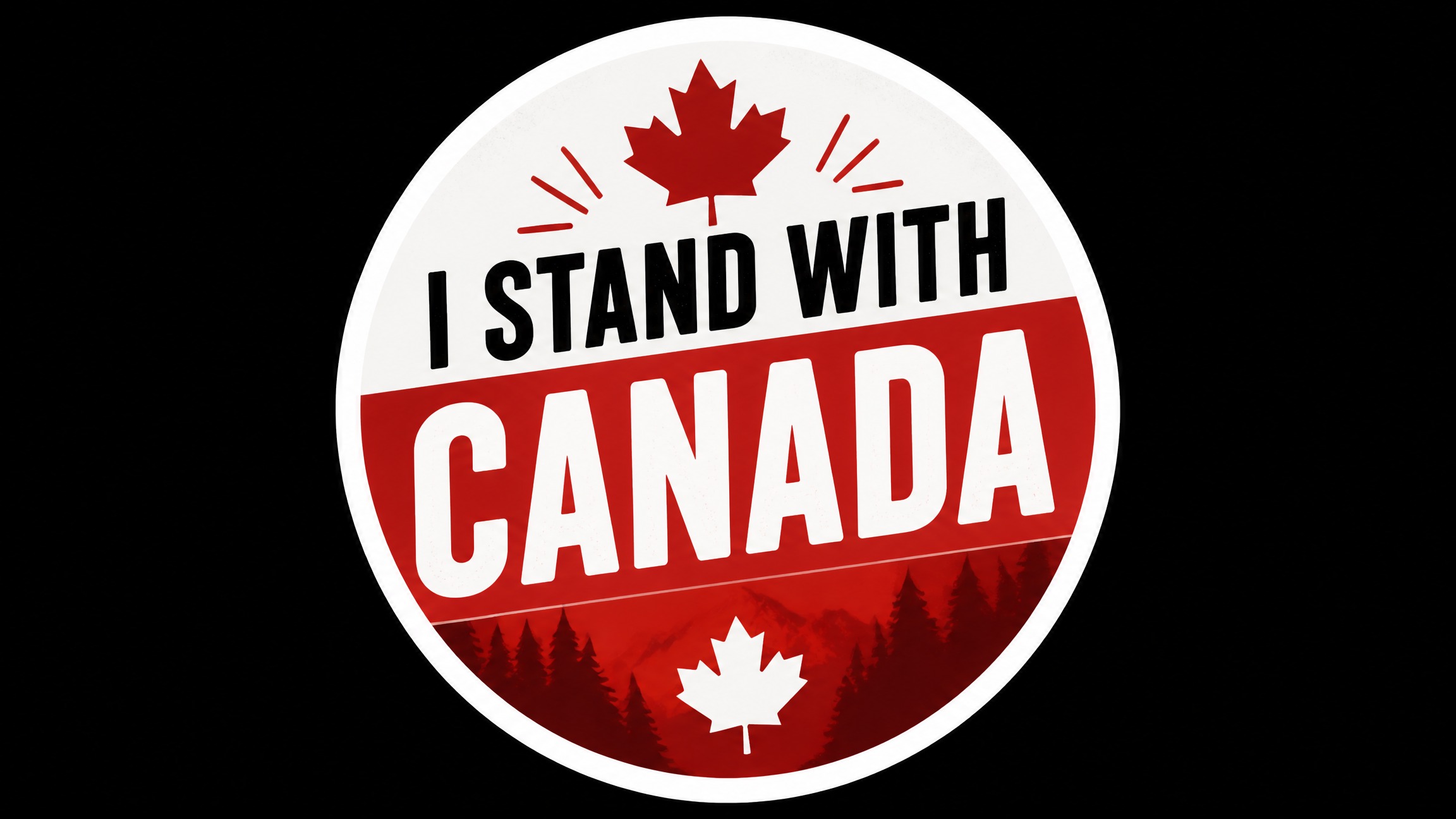 I Stand With CANADA Vinyl Bumper Sticker  Window Cling or Bumper Sticker Magnet in UV Laminate Coating