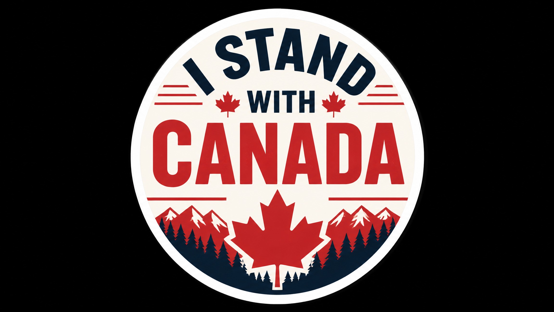 I Stand With CANADA Vinyl Bumper Sticker  Window Cling or Bumper Sticker Magnet in UV Laminate Coating