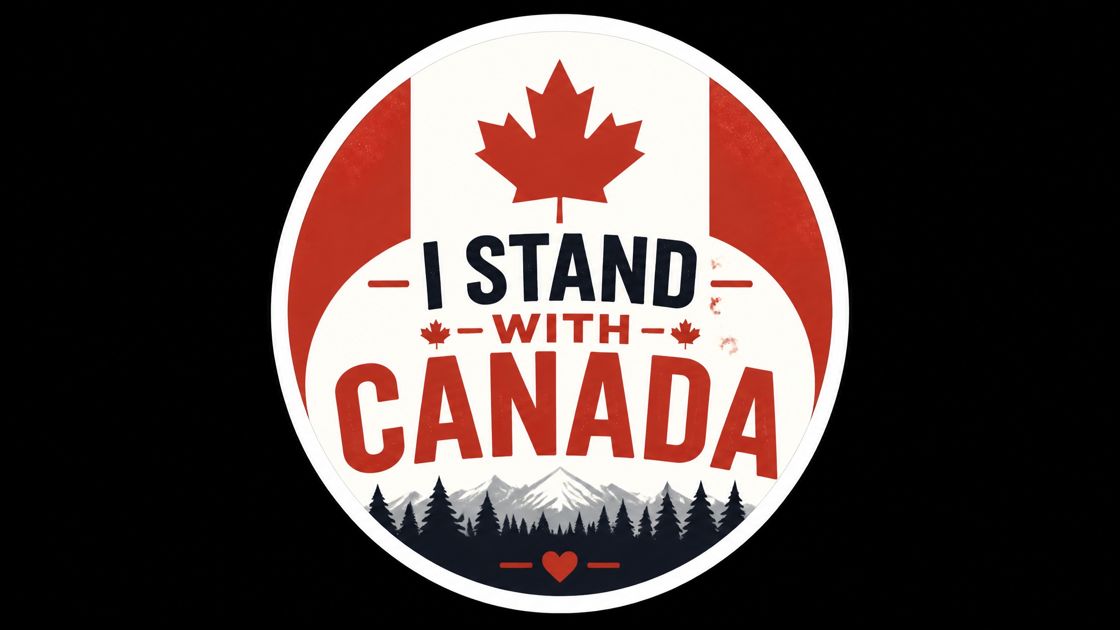I Stand With CANADA Vinyl Bumper Sticker  Window Cling or Bumper Sticker Magnet in UV Laminate Coating