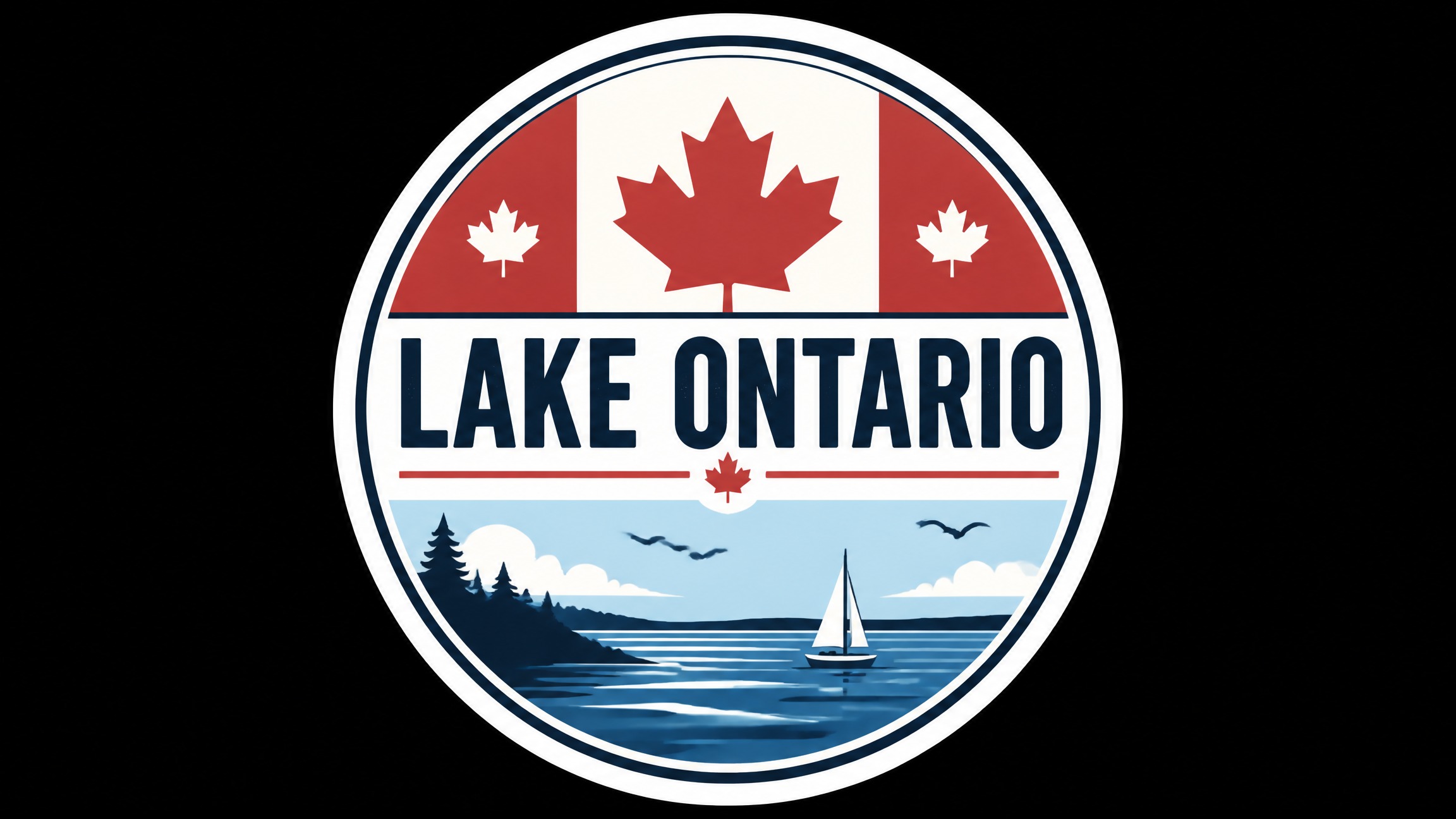 Canada Lake Ontario Vinyl Bumper Sticker  Window Cling or Bumper Sticker Magnet in UV Laminate Coating