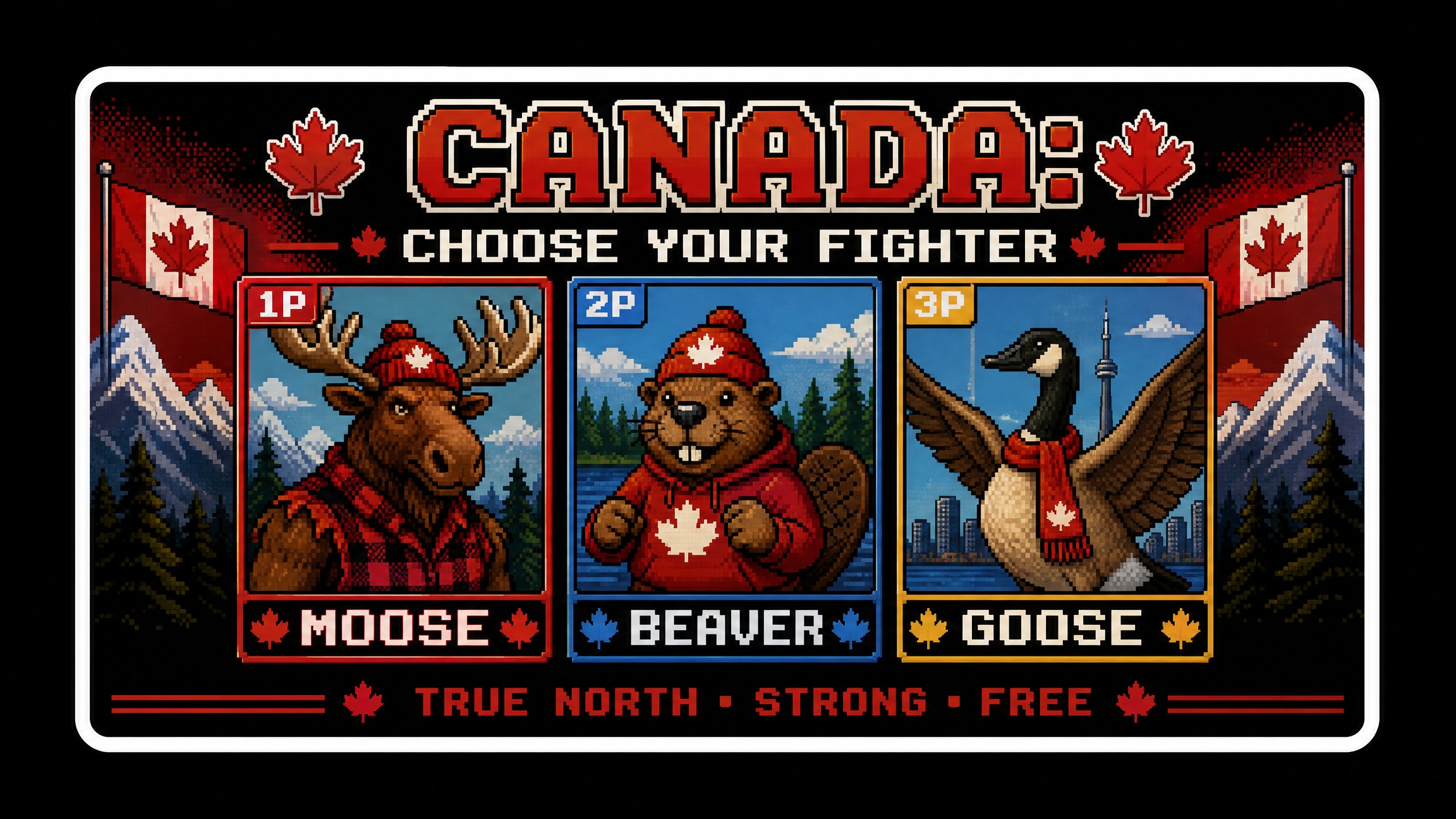 CANADA Choose Your Fighter Vinyl Bumper Sticker  Window Cling or Bumper Sticker Magnet in UV Laminate Coating