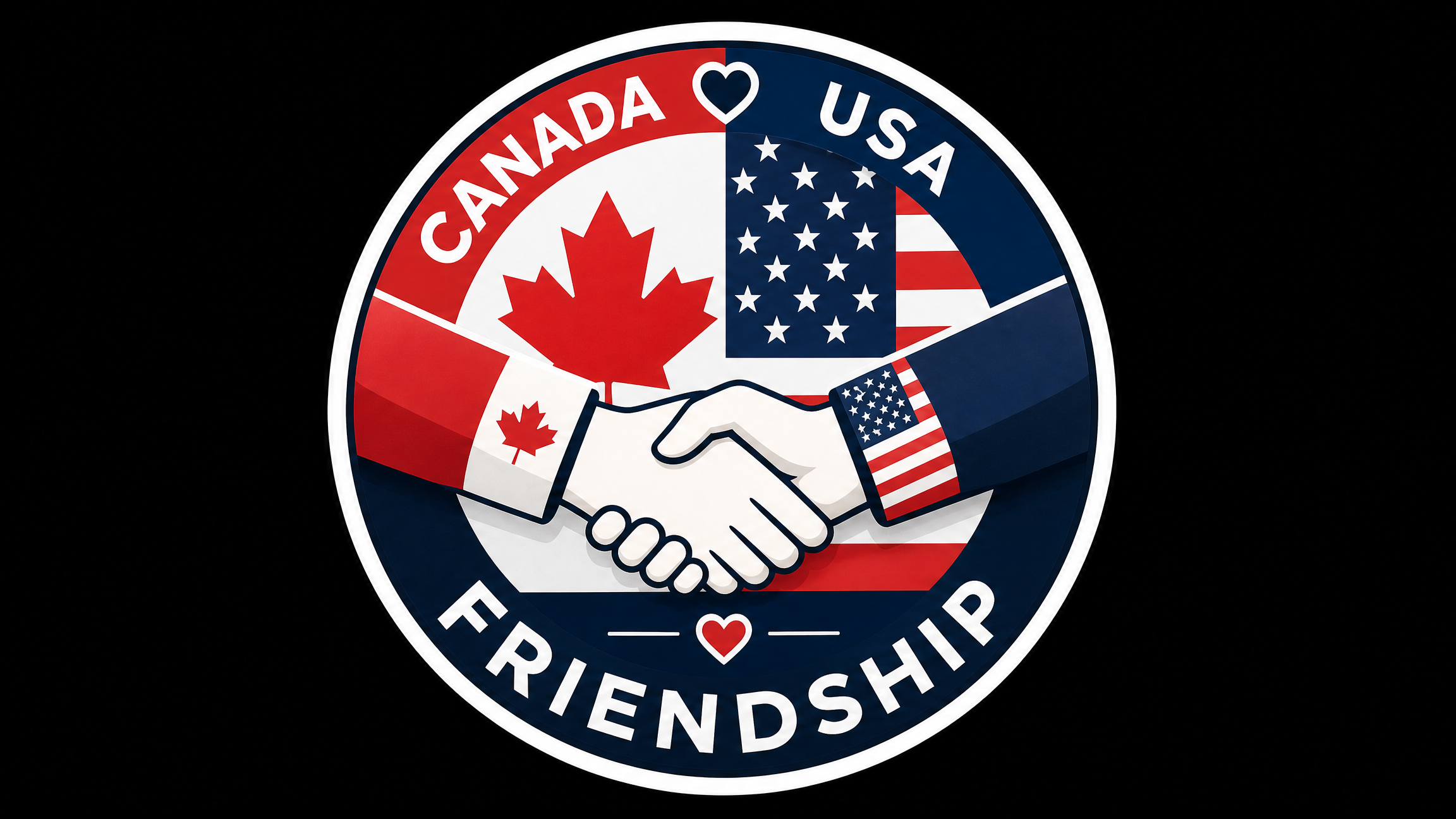 CANADA USA FRIENDSHIP Vinyl Bumper Sticker  Window Cling or Bumper Sticker Magnet in UV Laminate Coating