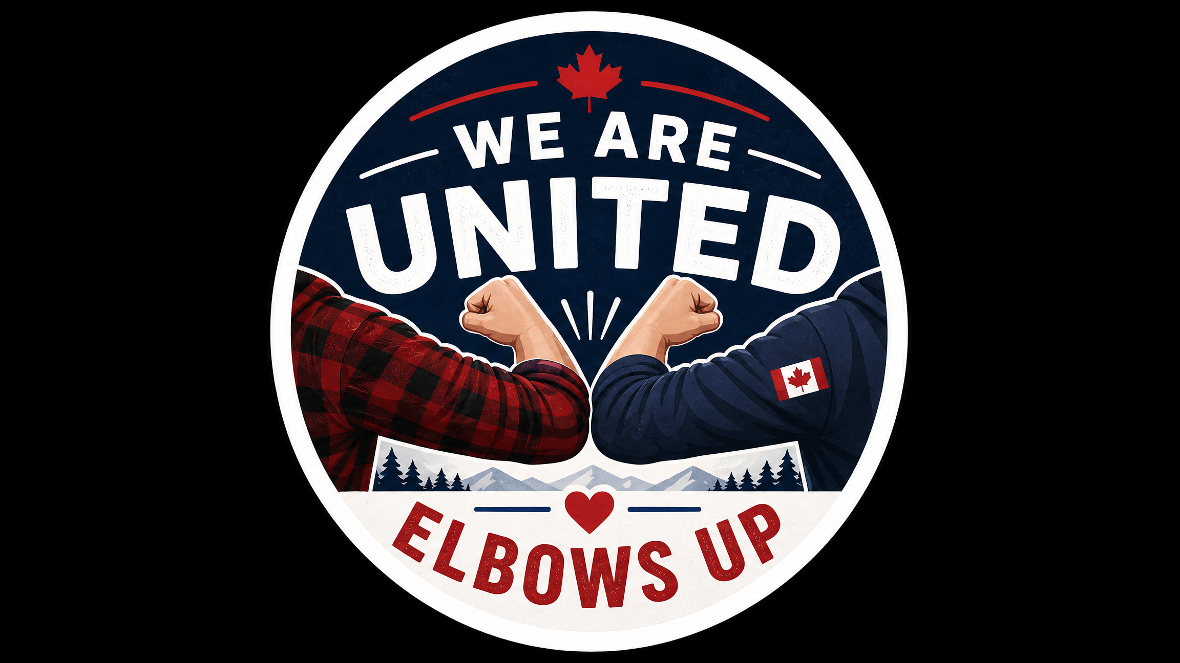 WE ARE UNITED ELBOWS UP Vinyl Bumper Sticker  Window Cling or Bumper Sticker Magnet in UV Laminate Coating
