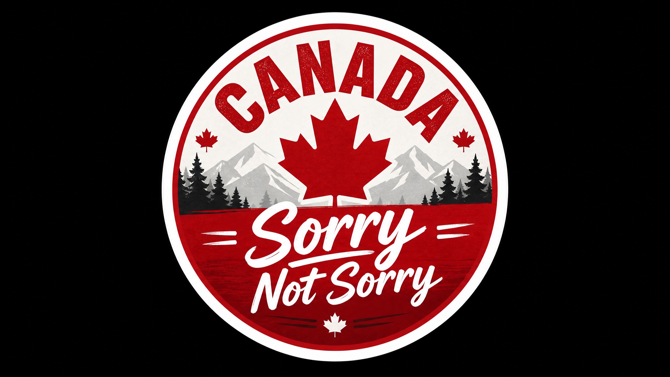 CANADA Sorry Not Sorry Vinyl Bumper Sticker  Window Cling or Bumper Sticker Magnet in UV Laminate Coating